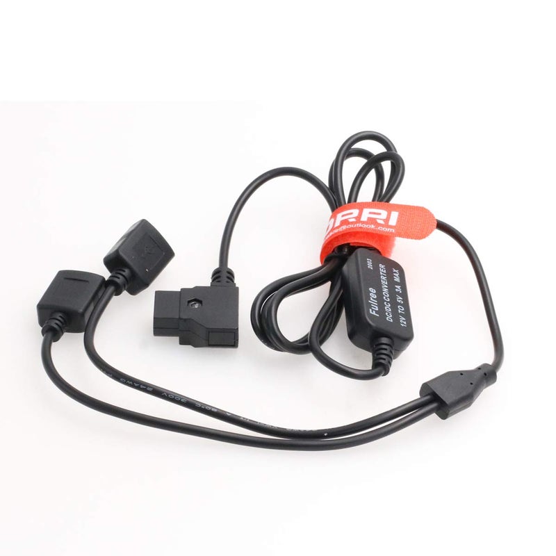 DRRI 14.8v D-Tap to Dual USB Port 5v 2A DC Power Adapter Cable for Sony Camera/Blackmagic/V Lock - Image 3